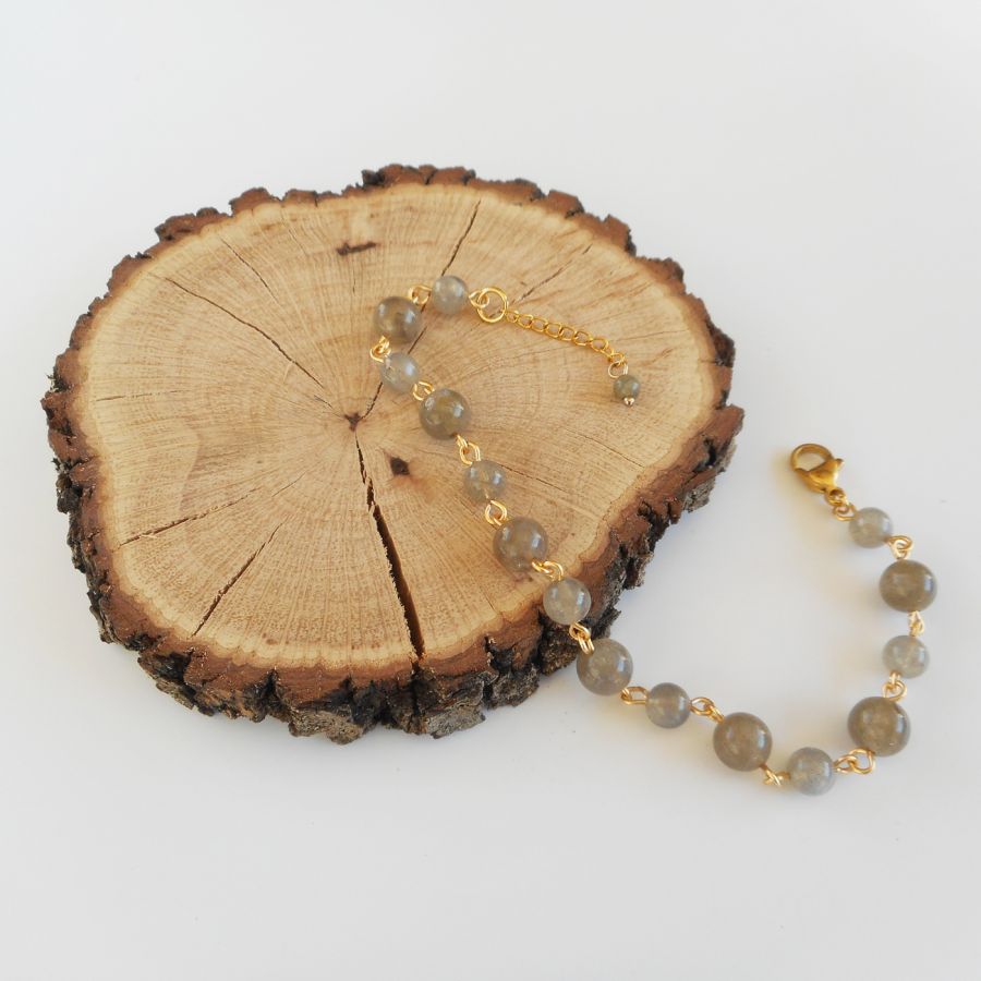 Pulseira de pedra labradorite