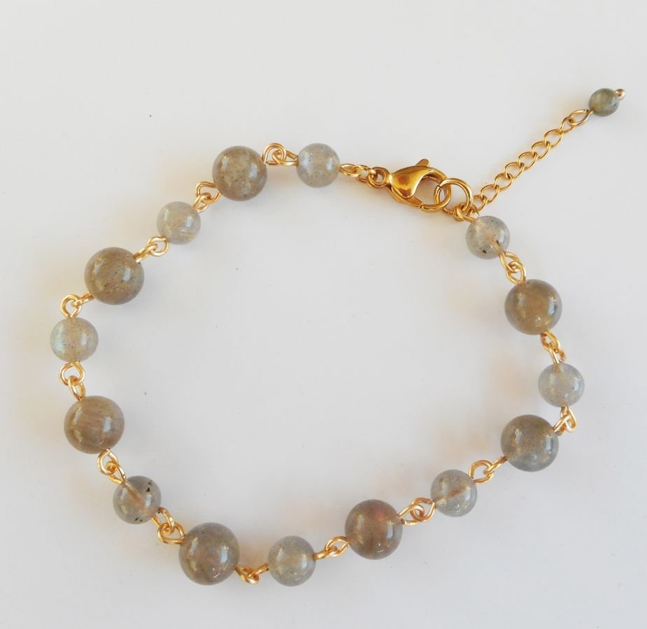 Pulseira de pedra labradorite