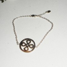 Pulseira de prata 925 com laço de madrepérola