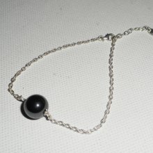 925 bracelete de prata com pérola hematite sobre corrente de prata