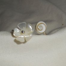 Anel Original 925 Sterling Silver Ring com Mãe da Flor de Pérola e Olho de Santa Lúcia
