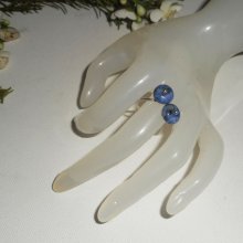 Anel original de prata 925 com flores e pedras sodalíticas azuis