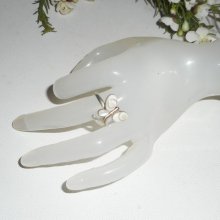 Anel Original 925 Sterling Silver Ring com Borboleta de Olho de Santa Lúcia