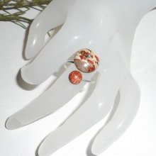Anel Original 925 Sterling Silver Ring com Jasper Stone e Brown Agate