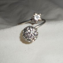 Anel Cristal Duplo Swarovski Original em Prata 925 Esterlina