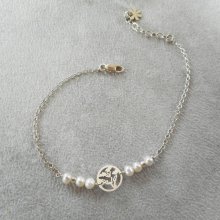 Pulseira de pérolas cultivadas com árvore da vida em prata 925