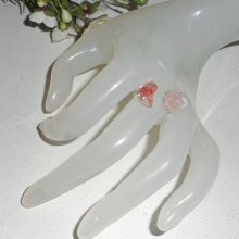 Flor e anel de pedra - quartzo rosa e prata 925