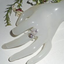 Ametista Roxo e 925 Flor de Prata e Anel de Pedra