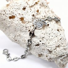 Pulseira Seashell sobre corrente de café em grão de aço 