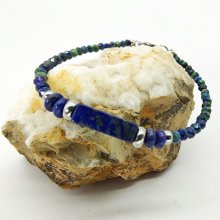 Pulseira fina com pedras Lápis Lazúli 
