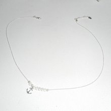 925 colar de gargantilha de prata com âncora e contas de cristal